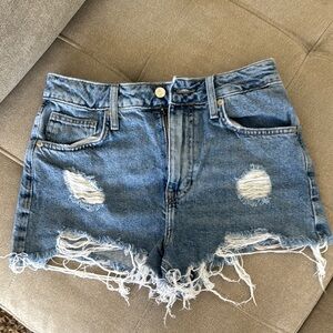 Forever 21 Blue Distressed Jean Shorts